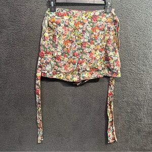 J. Crew Multicolor Floral Shorts with Ties Size 00